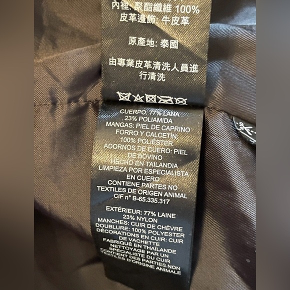 Coach Black Varsity Wool Leather Jacket Size Large - Picture 8 of 16